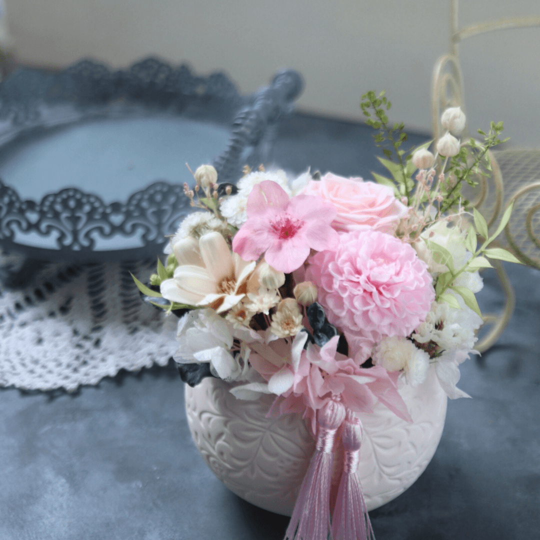 桜アレンジ｡❀·̩͙꙳｡ピンクピンク ・プリザーブドフラワー・ドライフラワー【新年・お雛祭り・入学式】