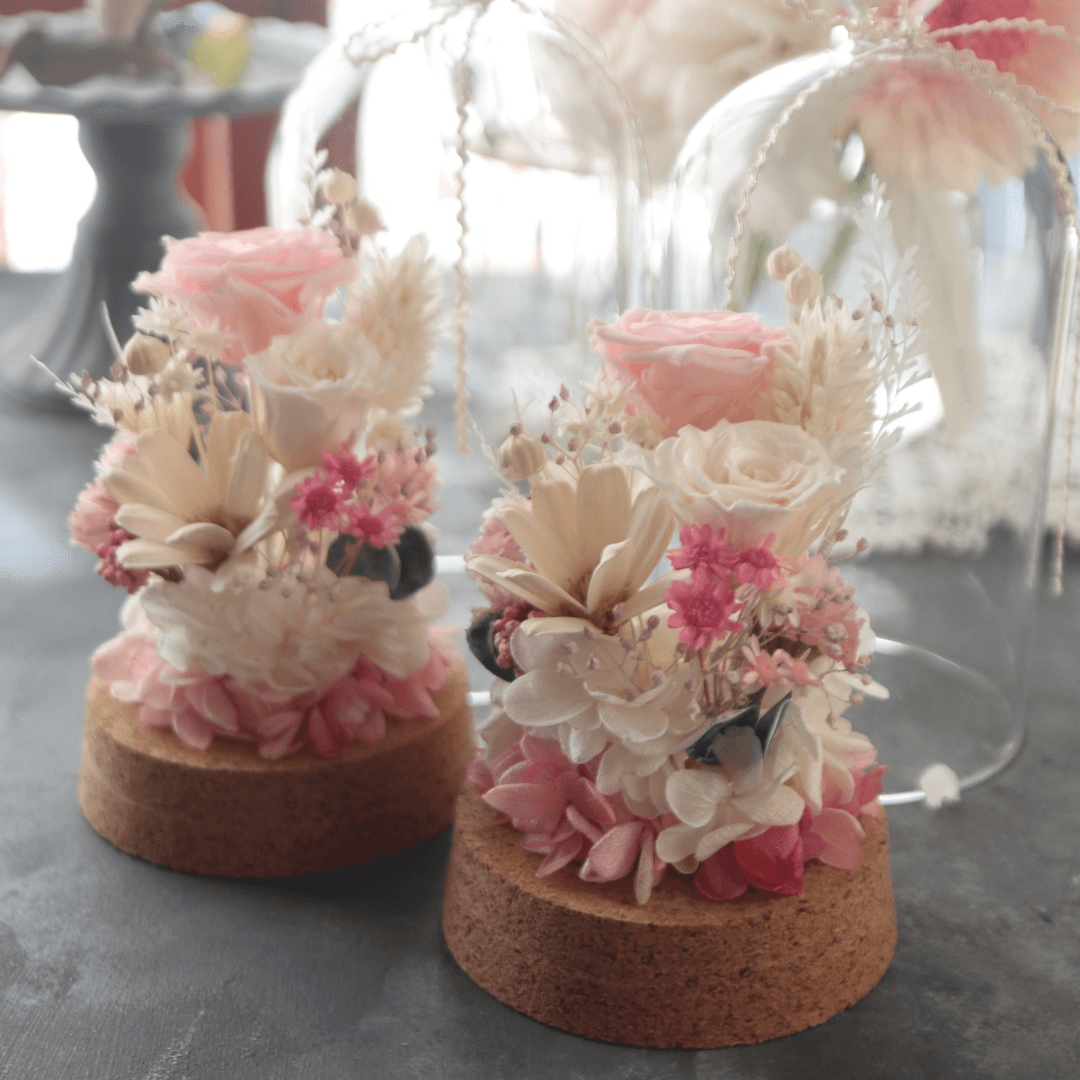 コピー：コルクガラスドーム＊可愛い和花で〜ミニバラの小さなお花畑 ＊プリザーブドフラワー／フラワーギフト・お供え【受注制 | 2枚目